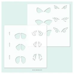 Concord & 9th Stencil 6"X6" 2/Pkg - Boho Butterfly