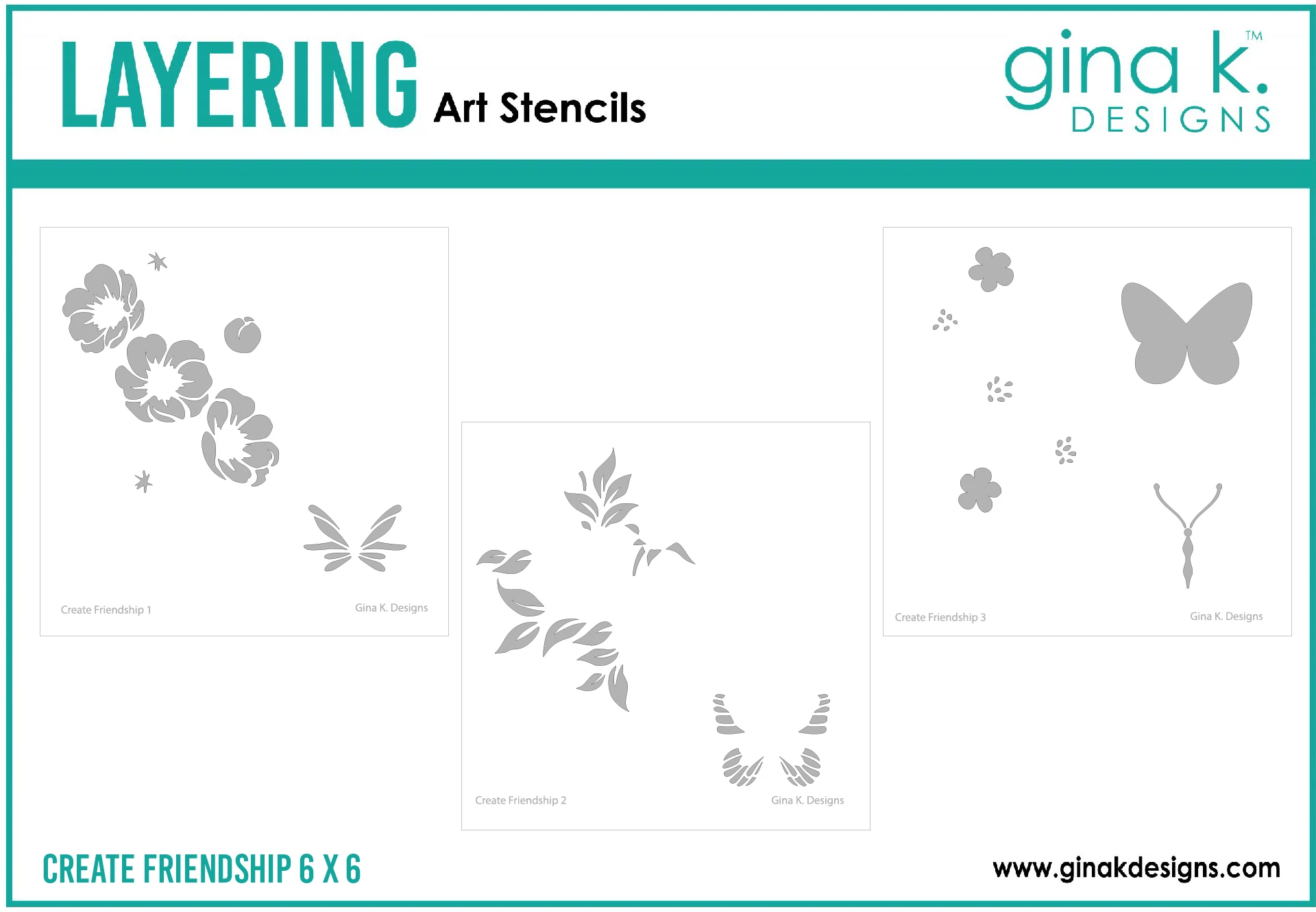 Gina K. Designs Gina K Designs - STENCIL- Create Friendship Layering Stencil 1 Gina K. Designs Gina K Designs - STENCIL- Create Friendship Layering Stencil
