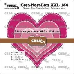 Crealies Crea-Nest-Lies XXL Herzen Mit Kleinen Streifen