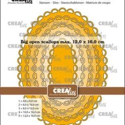 Crealies Crea-Nest-Lies XXL Ovaler Großer Offener Wellenrand