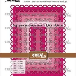 Crealies Crea-Nest-Lies XXL Rectangles Große Offene Wellenrand