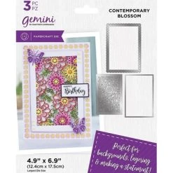 Crafters Companion Gemini - Deep Border Contemporary Blossom Create-a-Card Dies
