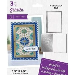 Crafters Companion Gemini - Deep Border Moroccan Tile Create-a-Card Dies