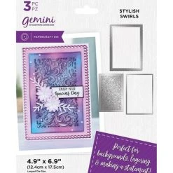 Crafters Companion Gemini - Deep Border Stylish Swirls Create-a-Card Dies