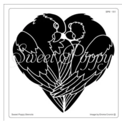 Sweet Poppy Stencil: Lovebirds