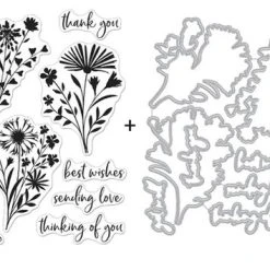 Hero Arts Clear Stamp & Die Combo - Floral Imprints Bundle