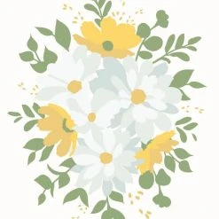 Honey Bee - Daisy Layers Bouquet - Set Of 6 Coordinating A2 Stencils
