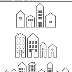 Simple And Basic Town Houses Cutting Dies