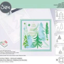 Sizzix Layered Stencils 4PK Doodle Trees