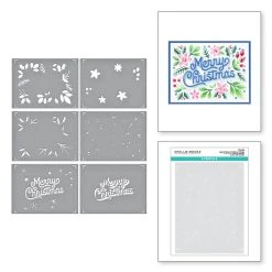 Spellbinders - Layered Merry Christmas Foliage Stencils